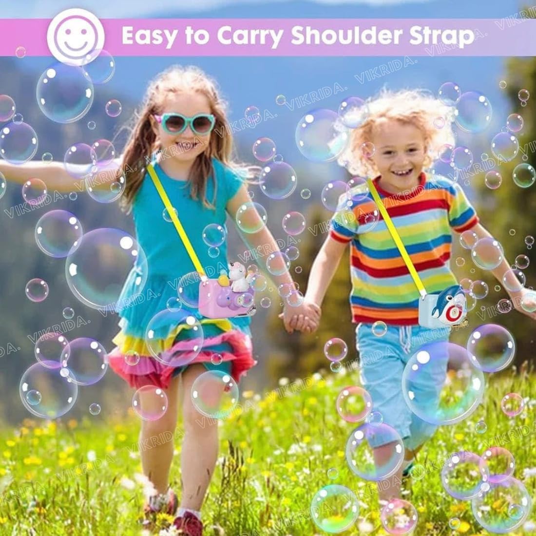 VikriDa Kids Shark Camera Bubble Machine