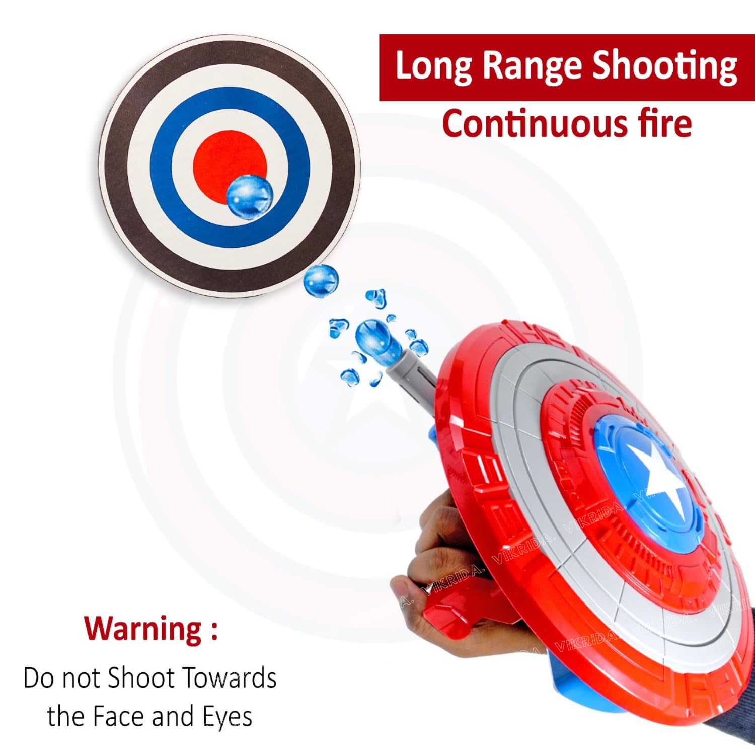 VikriDA Round Gel Ball Blaster Shield Toy, Original Airsoft Gun Automatic for Outdoor