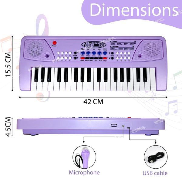 VikriDa Purple Kids 37 Key Piano Toy