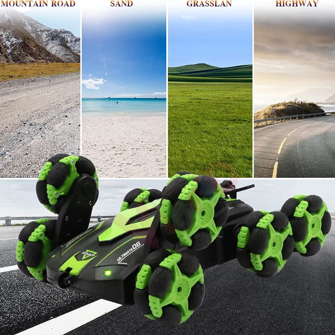 Vikrida 360° Rotating Remote Control Cars with Spray & LED Lights for Kids,