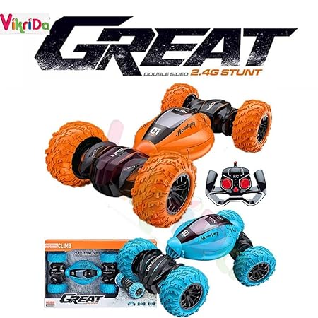 VikriDA Kids Remote Control 4wd 2.4ghz Stunt Drift Car Radio Control Toys - (Single Piece Multicolor)