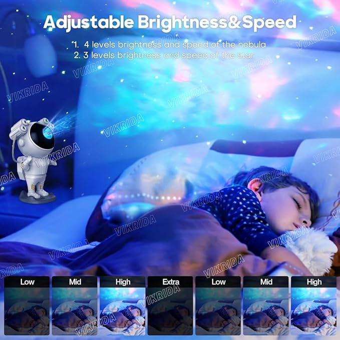 VikriDA Astronaut Light Projector with Remote, Astronaut Galaxy Star Projector Starry Night Light, Timer & Remote Control, Bedroom Ceiling Projector, Best Gifts for Children & Adults
