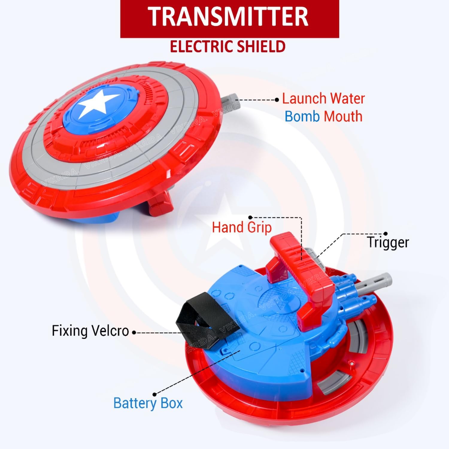 VikriDA Round Gel Ball Blaster Shield Toy, Original Airsoft Gun Automatic for Outdoor