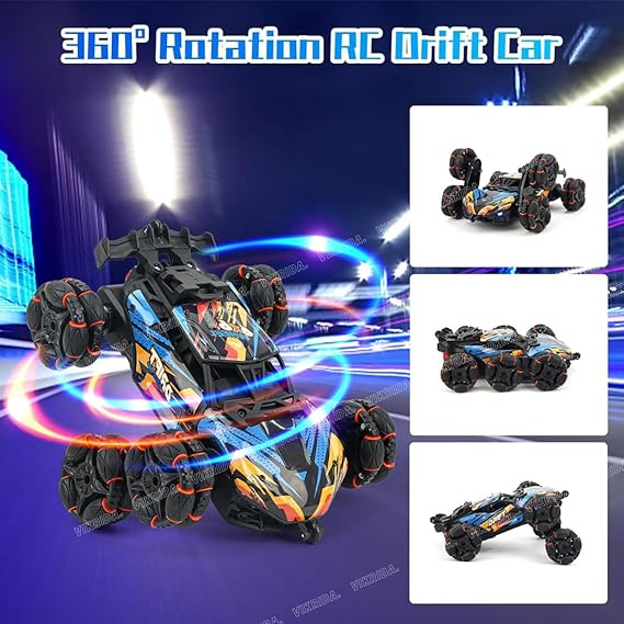 VikriDA Remote Control 6WD Drift Stunt Car for Kids | 360° Rotating Spray Car with 2.4 GHz Controller - MULTICOLOR