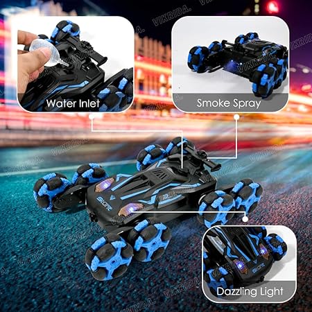 VikriDA Gesture Sensing Stunt Rc Cars, 8Wd Rechargeable Racing Drift Double-Sided Car, Hand Remote Control Crawler Toy for Boys 8 9 10 11 12 Year Old, Christmas Birthday Party Gifts for Kids - Blue