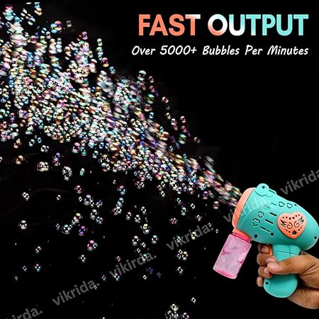 VikriDa Green Automatic Bubble Gun Set