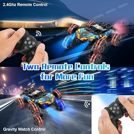 VikriDA Remote Control 6WD Drift Stunt Car for Kids | 360° Rotating Spray Car with 2.4 GHz Controller - MULTICOLOR