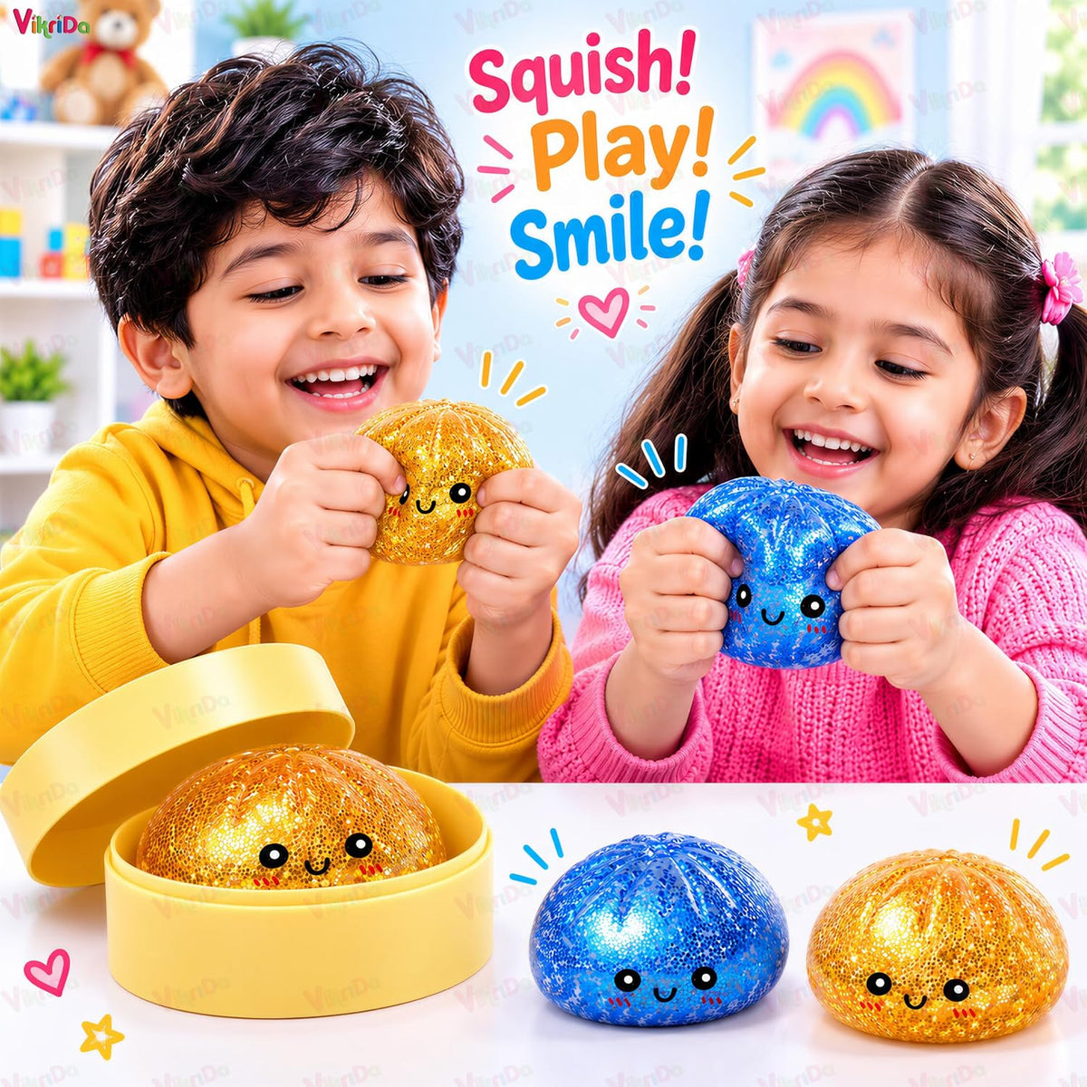 Vikrida Cute Dumpling Squishy Fidget Toy