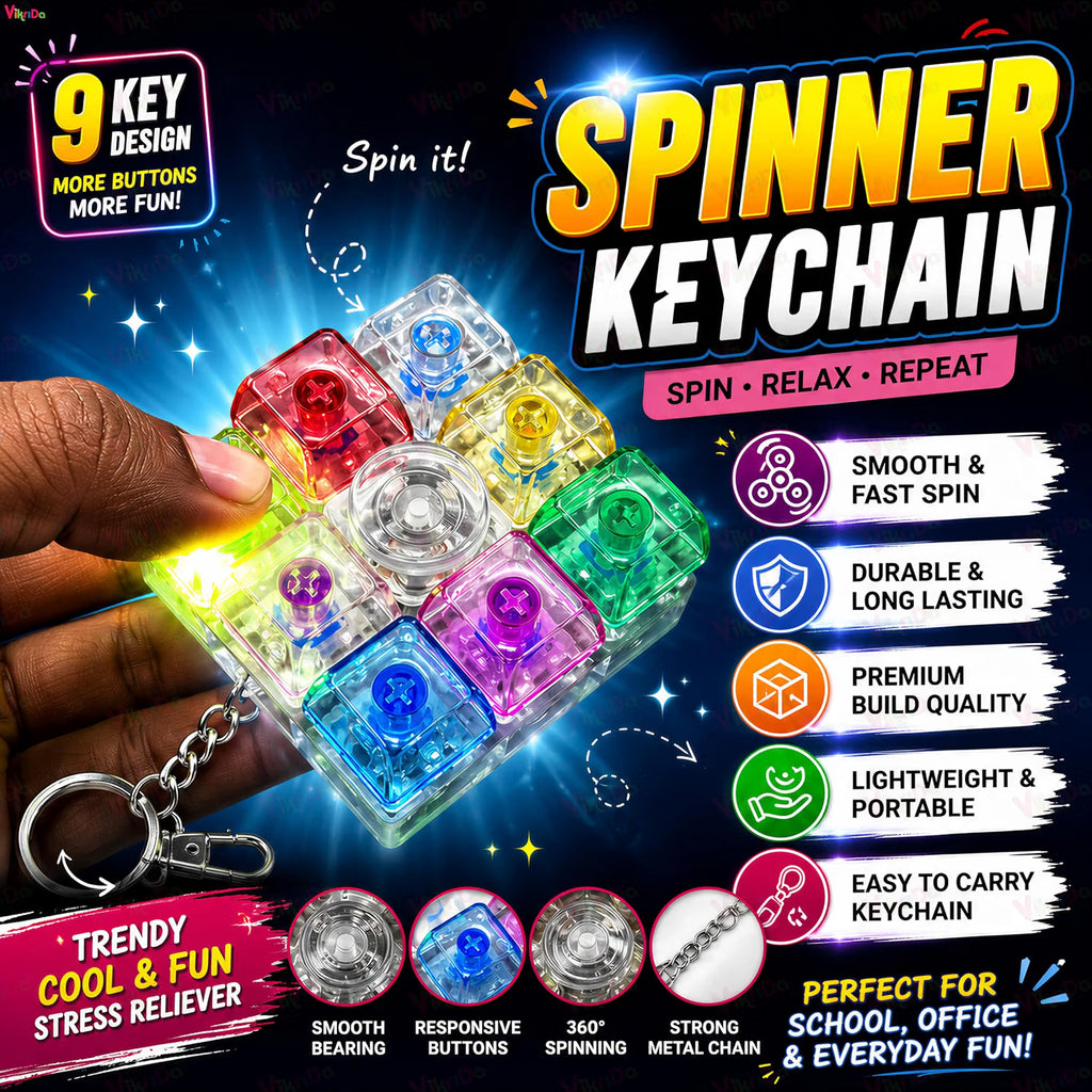 VikriDa LED Keyboard Fidget Keychain Toy