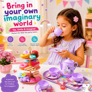 Vikrida 48-Piece Unicorn Kids Pretend Tea Party Set