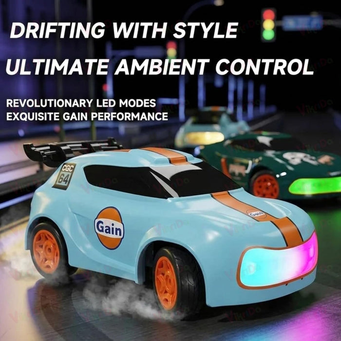 VikriDa Blue Orange 1:64 Mini RC Drift Car for Kids