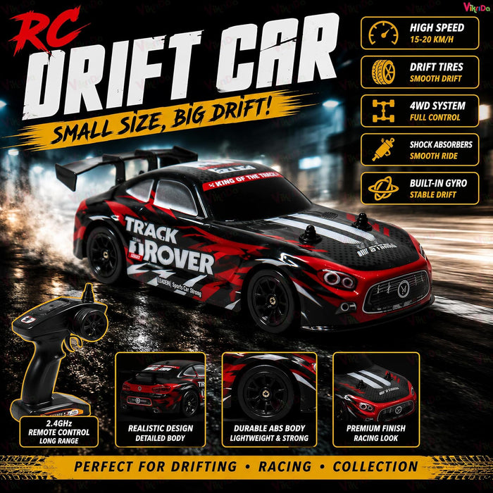 VikriDa Red RC Rapid Drift Car – Remote Control Drift Toy for Kids