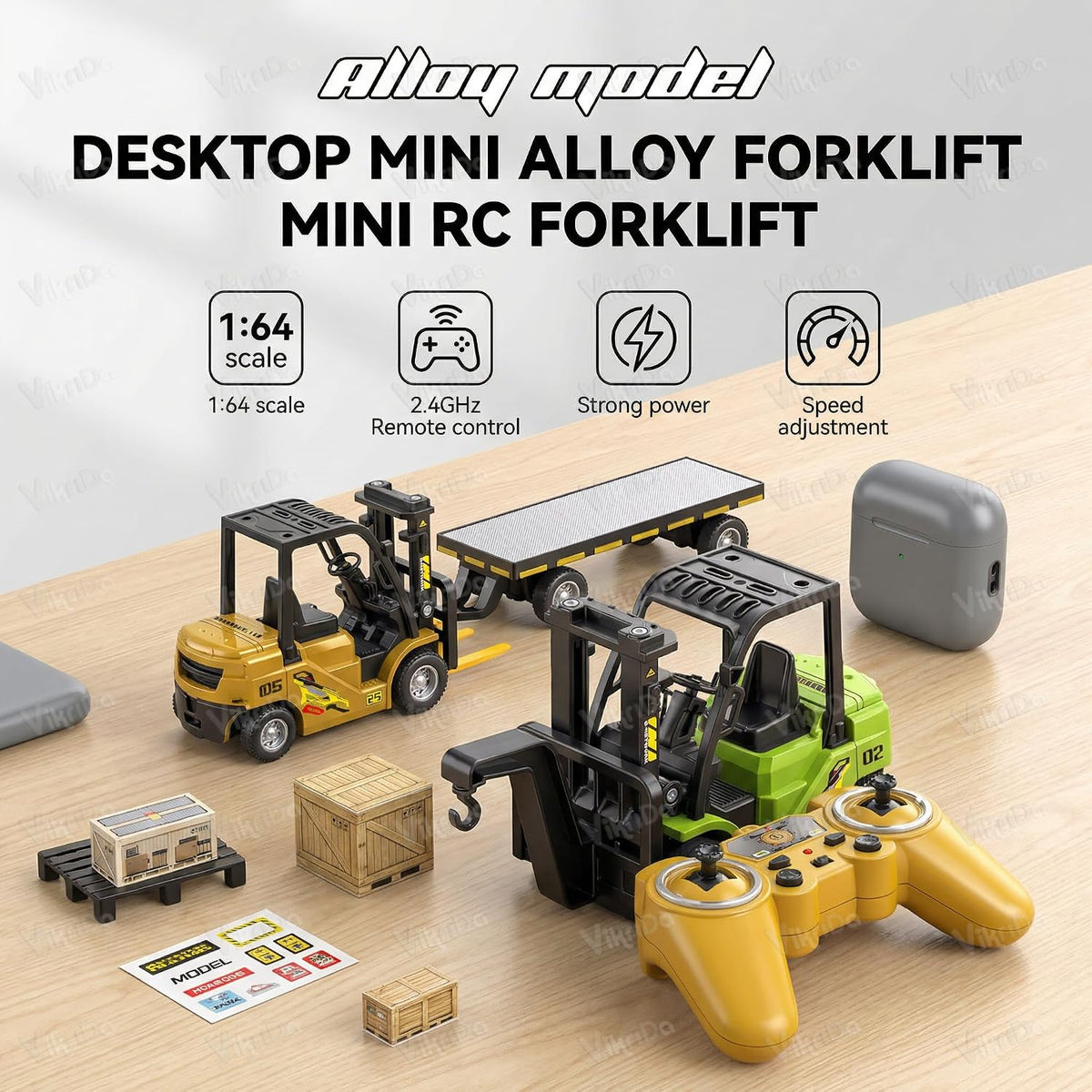 VikriDa RC Mini Forklift and Tow Truck for Kids