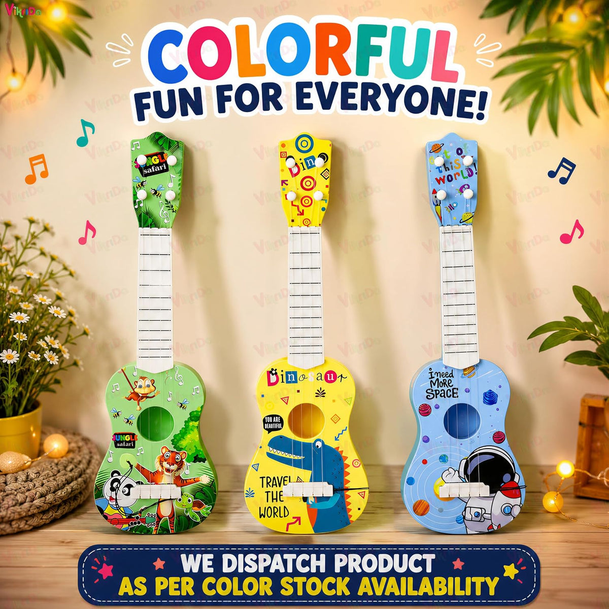 VikriDA Dino Theme Toy Guitar