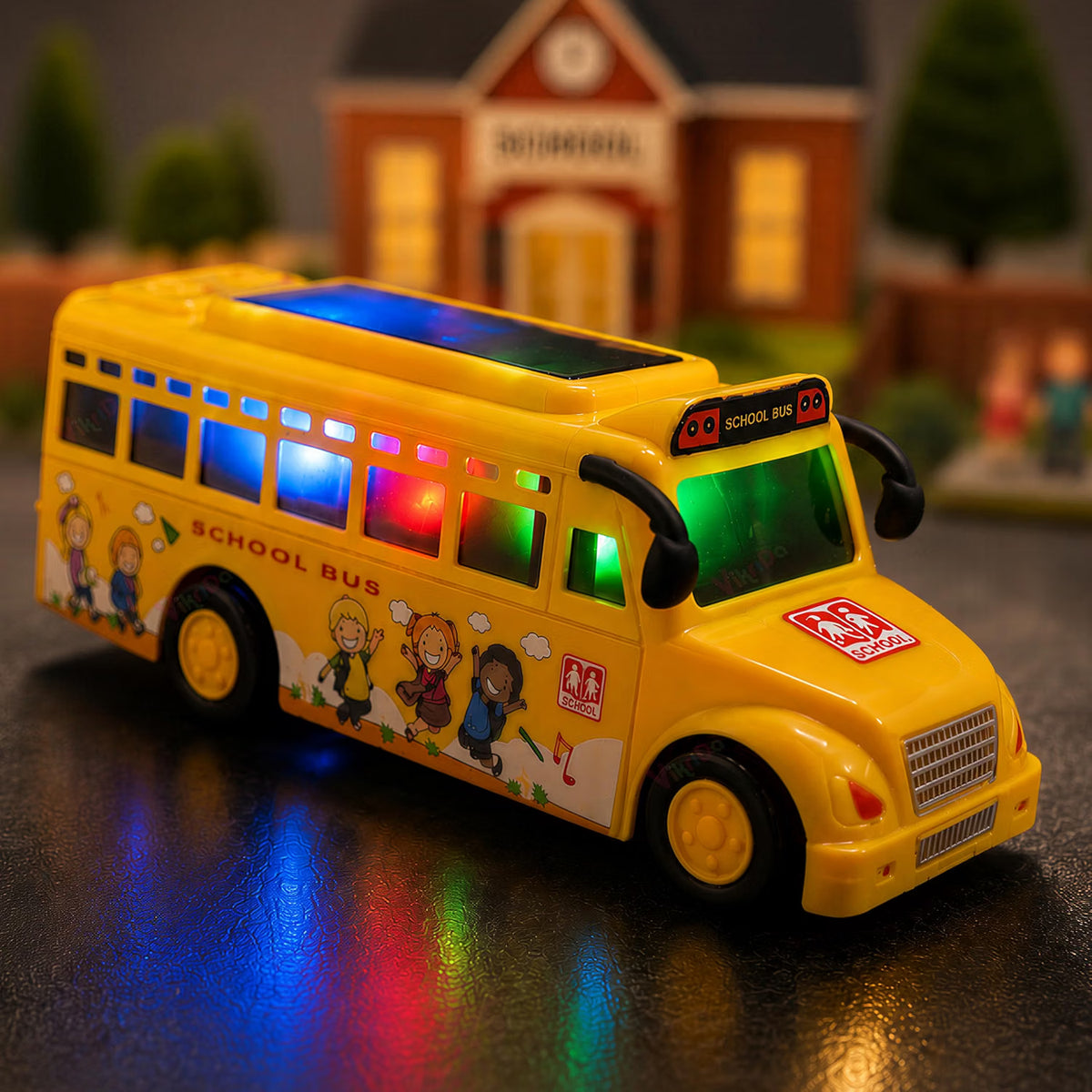 VikriDa Friction Powered School Bus Toy