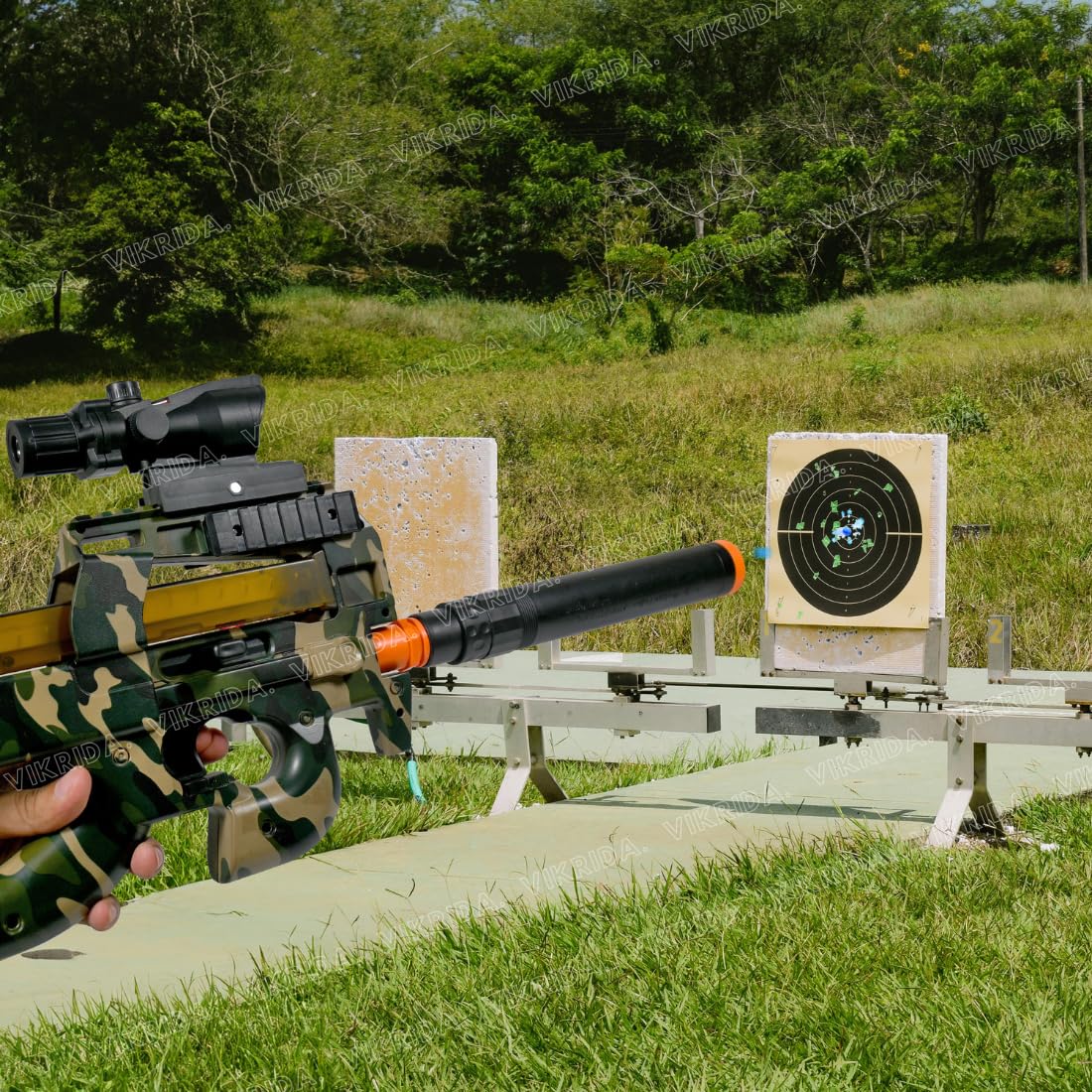 VikriDA Dual Mode (Automatic and Manual) Gel Ball Blaster Gun & Foam Blaster