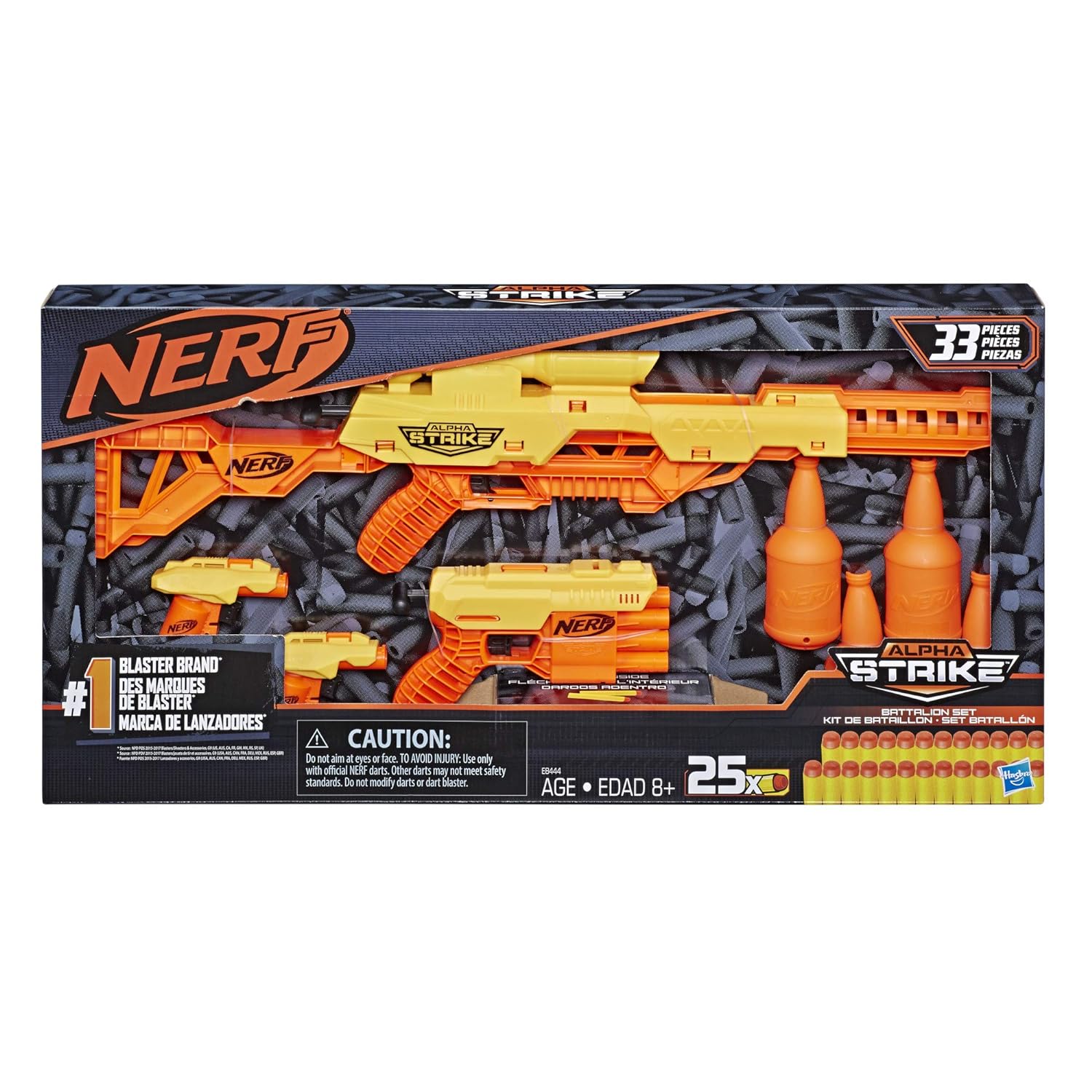Nerf Alpha Strike Battalion Set - Includes 4 Blasters, 4 Half-Targets,