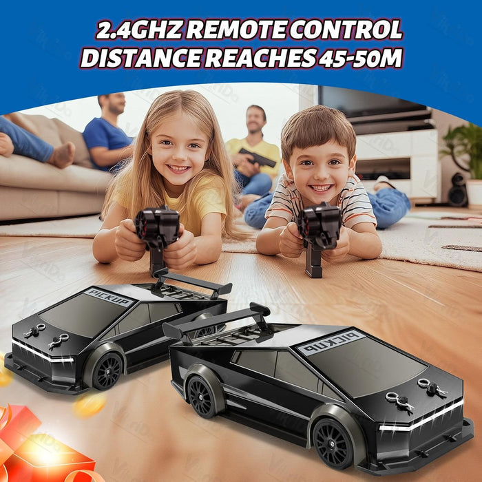 VikriDa RC Black Tesla-Style Pick-Up Drift Car for Kids