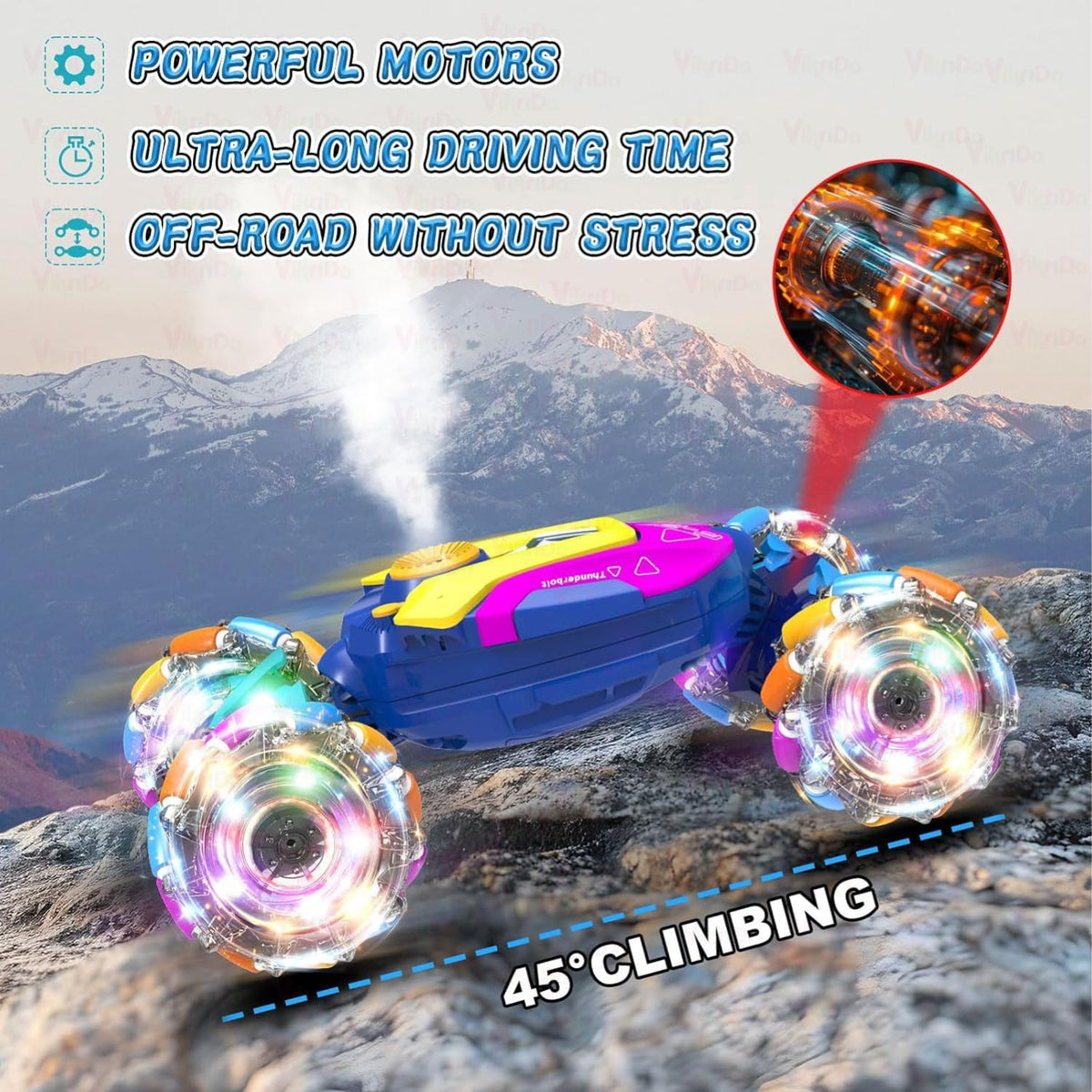 VikriDa Multicolor Torsion Stunt Car for Kids