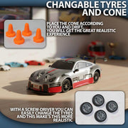 VikriDa RC Grey Red Cooper Drift Car for Kids