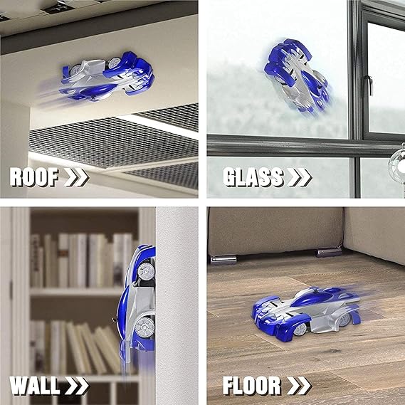 VikriDA Plastic Anti Gravity Wall Climbing Remote Control Car For Kids, Assorted