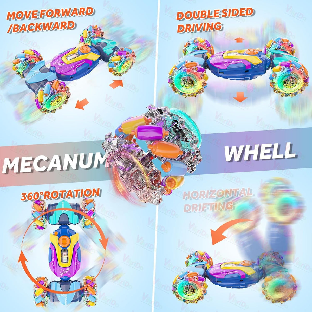 VikriDa Multicolor Torsion Stunt Car for Kids