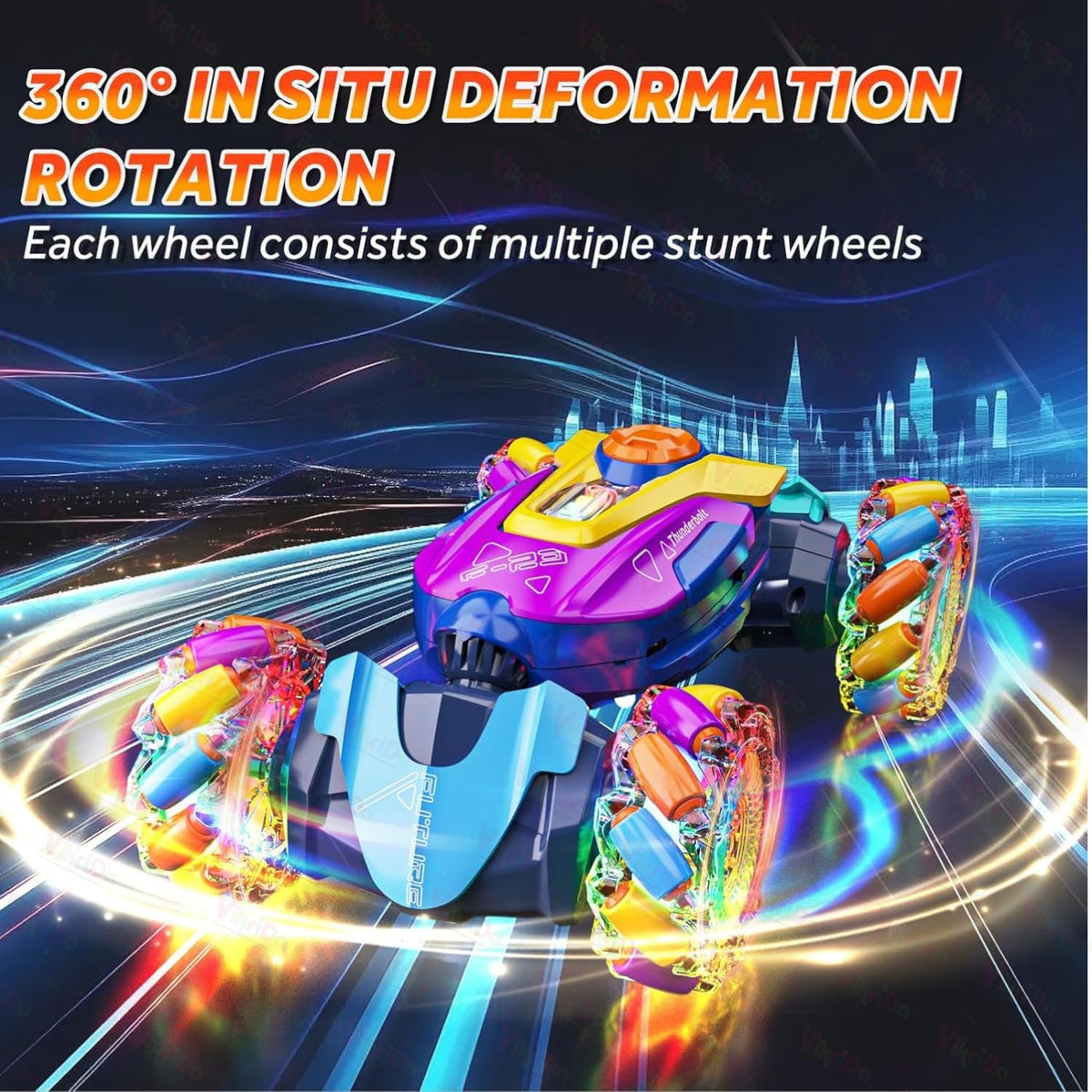 VikriDa Multicolor Torsion Stunt Car for Kids