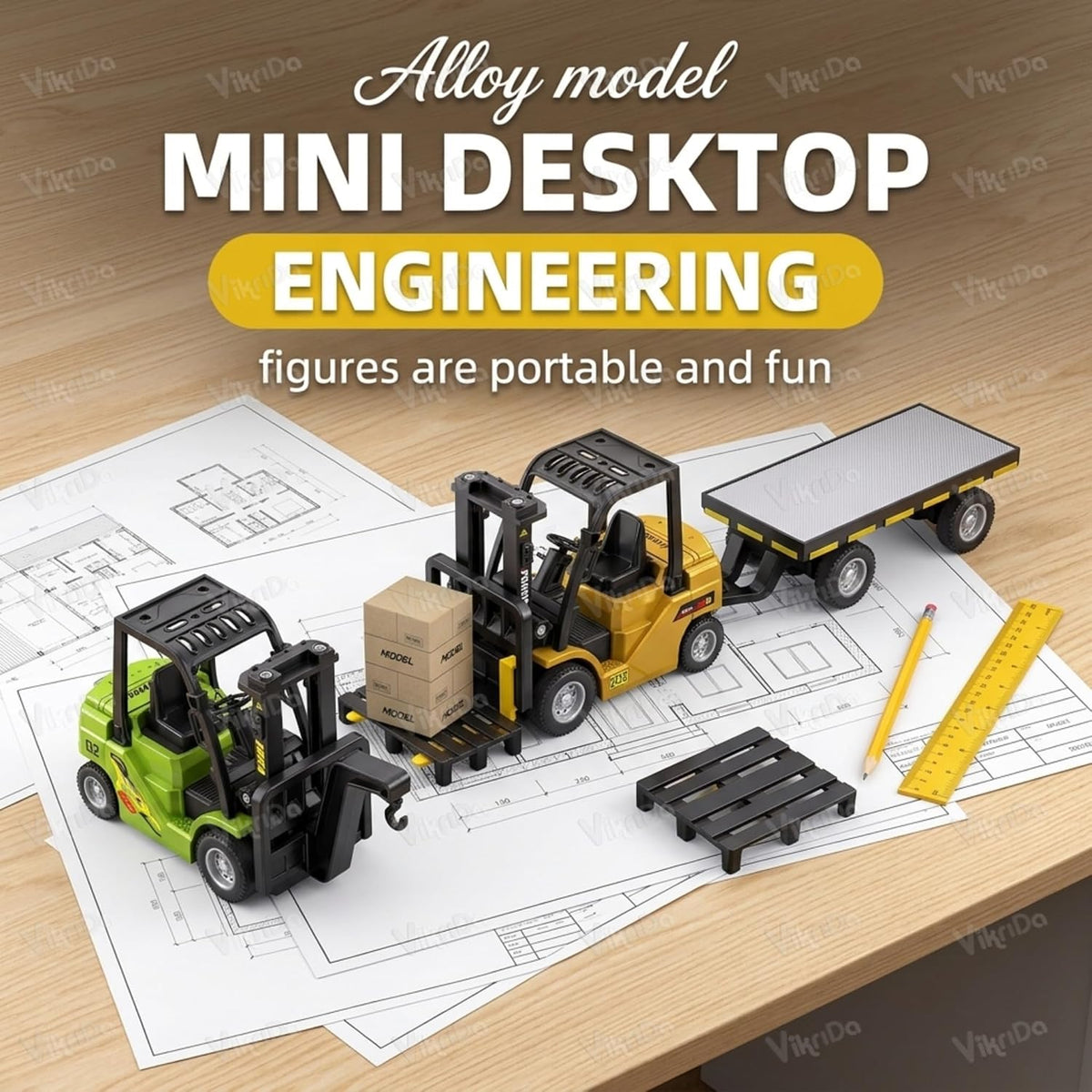 VikriDa RC Mini Forklift and Tow Truck for Kids