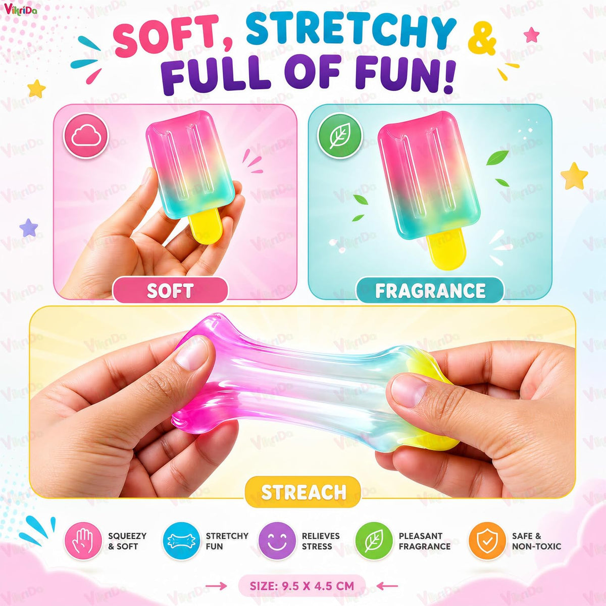 VikriDa Slow Rising Ice Cream Squishy Toy