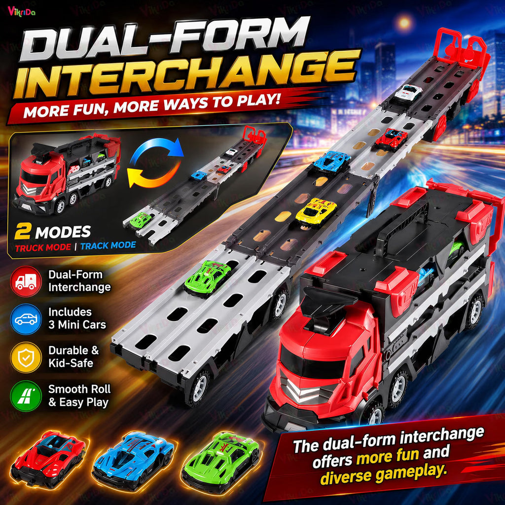VikriDa Big Hauler Fire Truck Race Set
