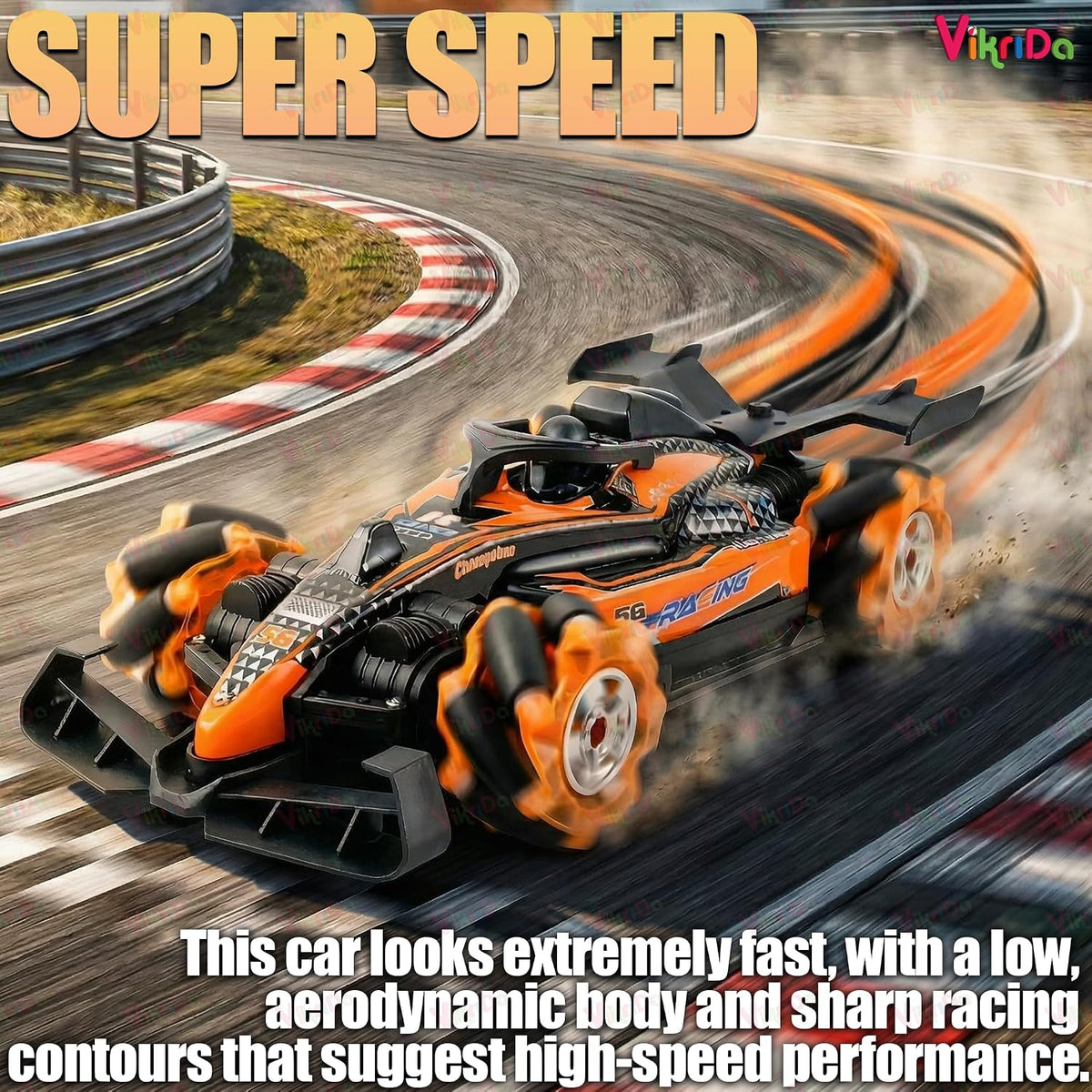 VikriDa Orange Double Smoke Formula Car for Kids