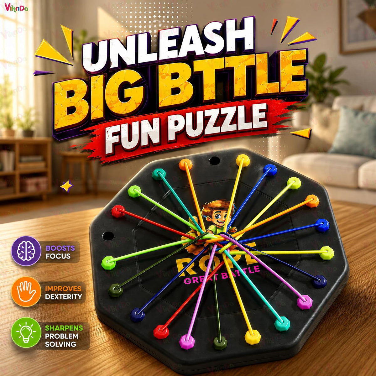 VikriDa Rope Challenge Puzzle Board Game for Kids