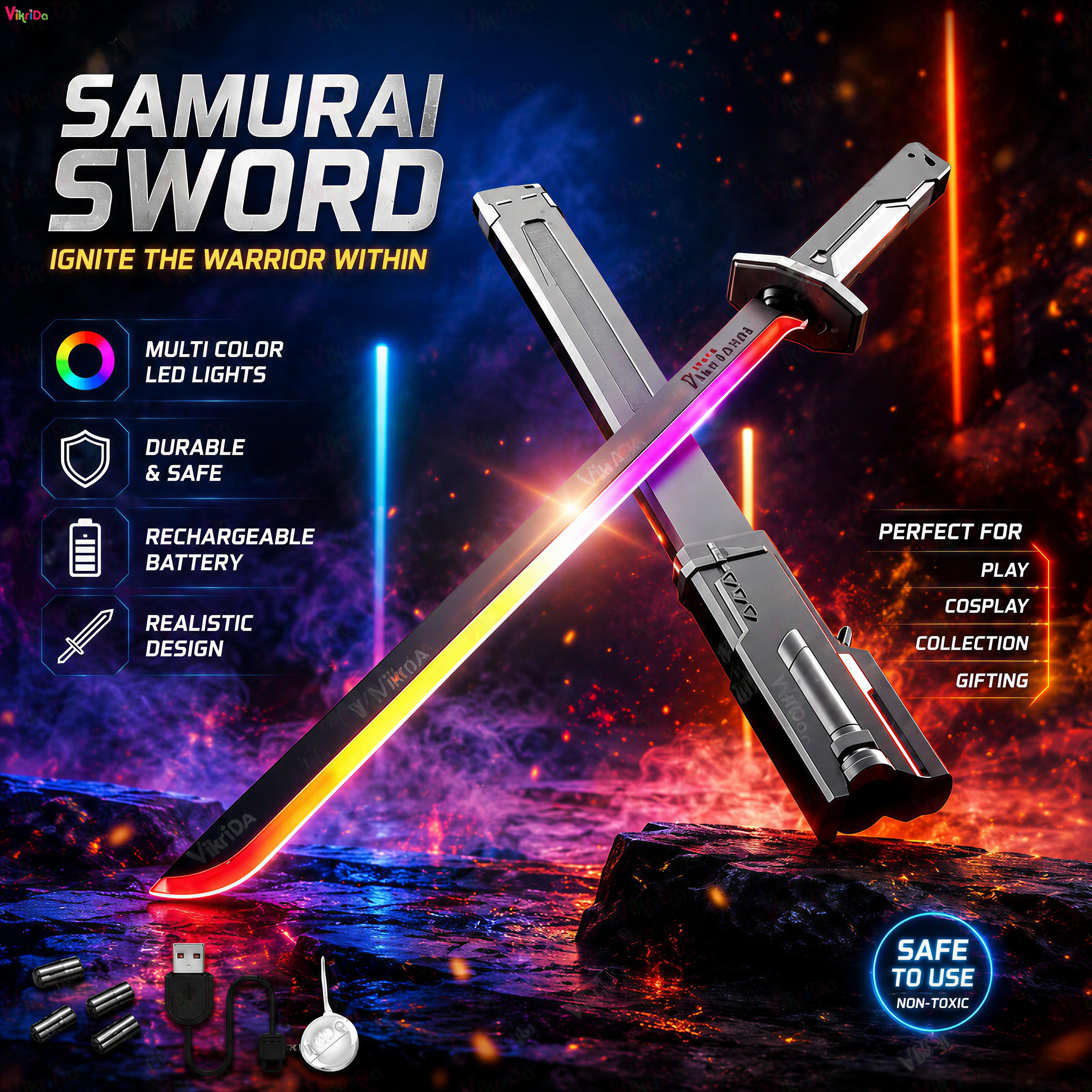 VikriDA Neon Spark Blade Sword